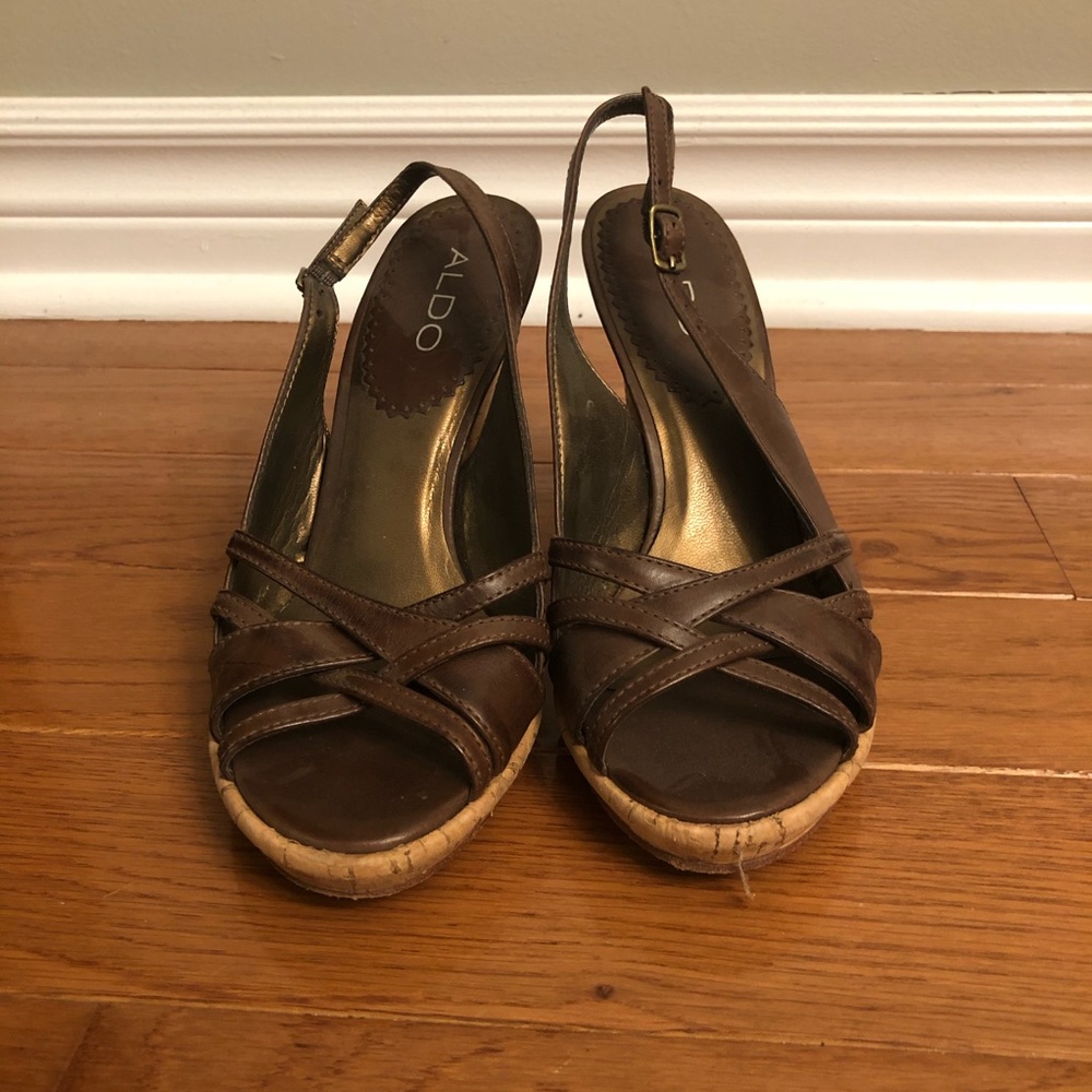 Aldo Brown Leather Sandals